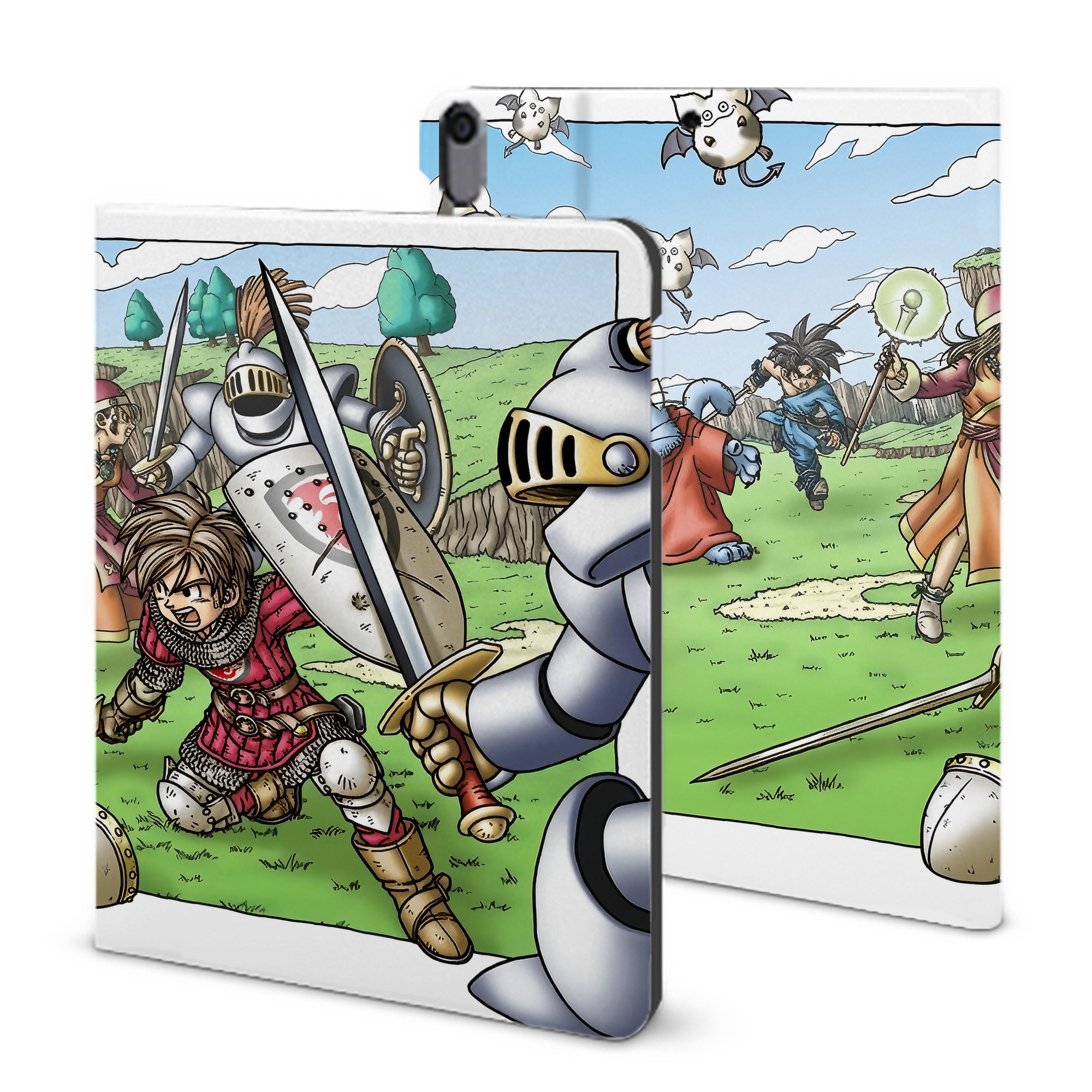 （画像用） ドラゴンクエスト Doragon Kuesuto Dragon Quest IPad ケース ブック型 PUレザー TPU 耐衝撃 軽量 薄型 ペン収納なし 全面保護 IPad 各モデル対応